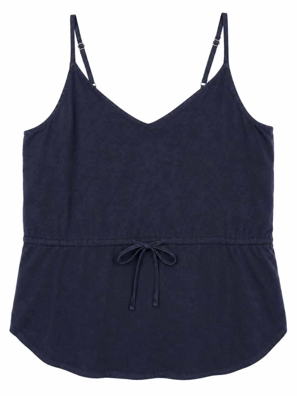 Lumiere Navy Spaghetti Strap Drawstring Tank- M